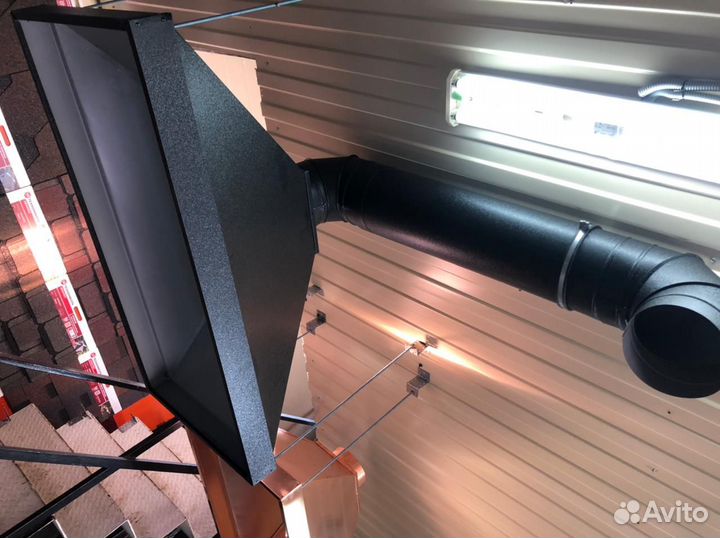 Вытяжной зонт, островной чёрный