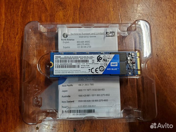 500гб SSD накопитель WD Blue M.2 2280 SATA