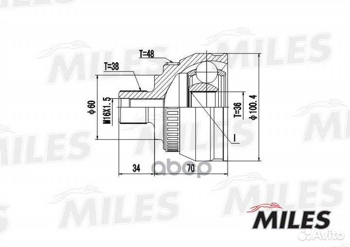 ШРУС наружный VW sharan/ford galaxy/seat alha mbra