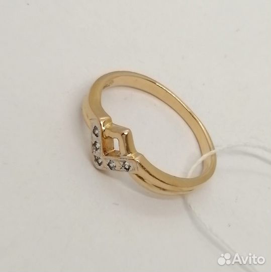 Кольцо / размер 17,5 / 2,17г / Золото585 / фианиты круглые