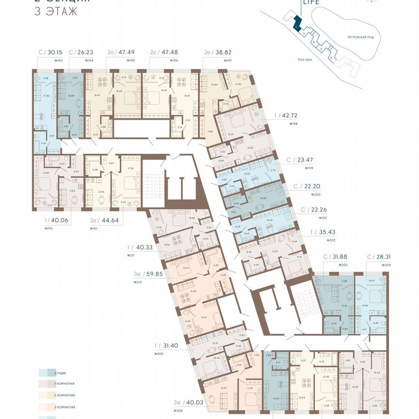 Апартаменты-студия, 33,3 м², 3/8 эт.