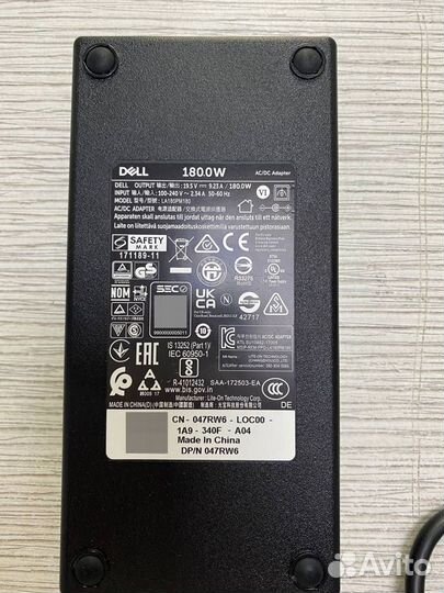 Оригинальная зарядка dell 19.5V 9.23A 180W LA180PM