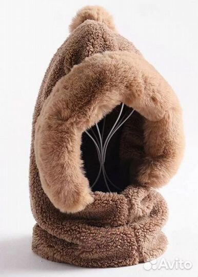 Меховая шапка-балаклава. Новая