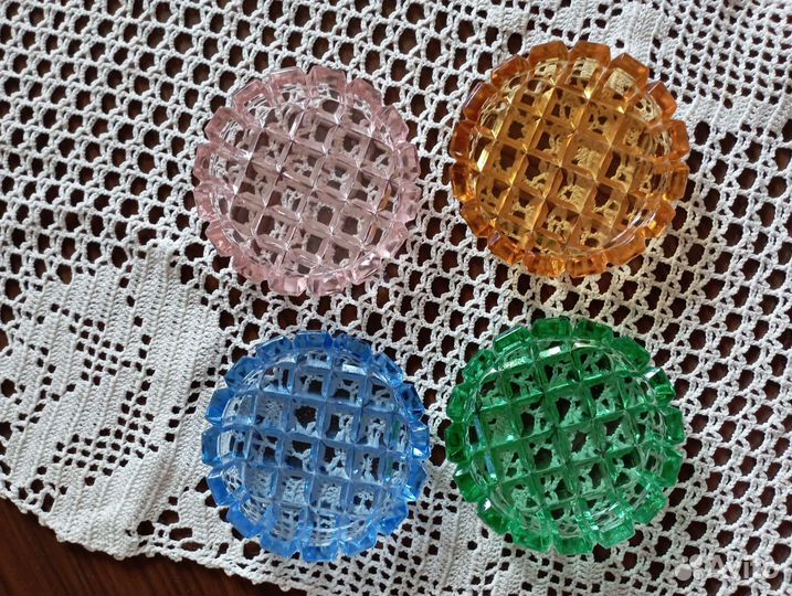 Хрусталь Bohemia. Цветные розетки. Чехословакия