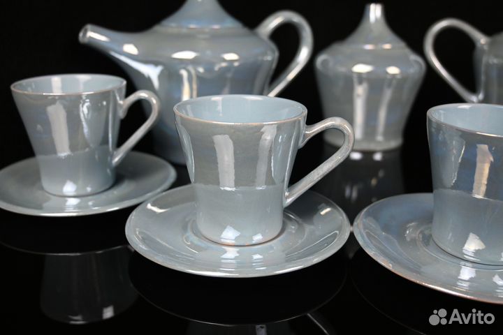 Перламутровый кофейный сервиз старинный