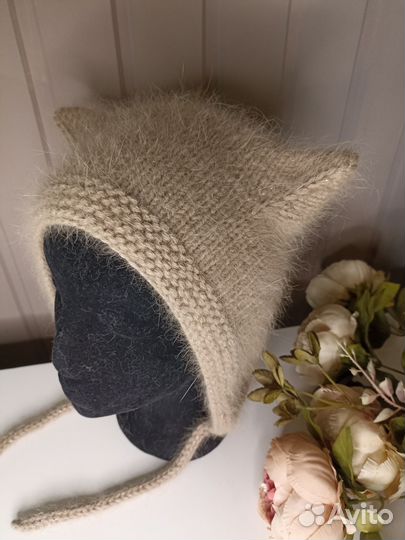 Шапка-чепчик из пуха норки