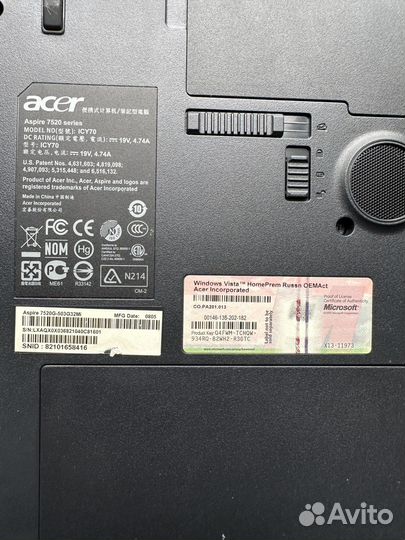 Ноутбук acer aspire 7520