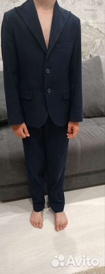 Школьный костюм для мальчика синий 128