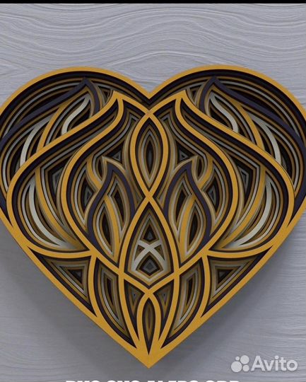 Мандала на любовь, 14 февраля,27 см 5 слоев