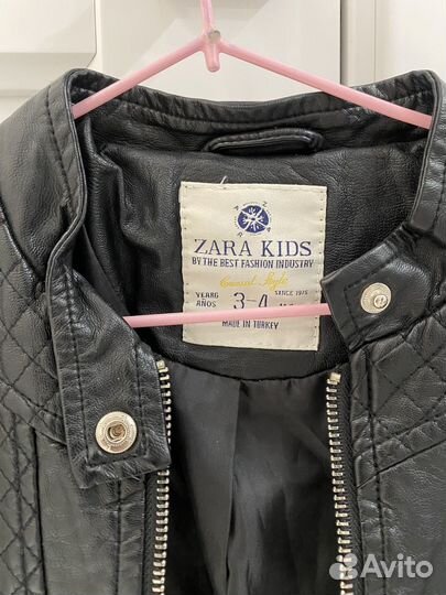 Куртка zara из экокожи 104-110