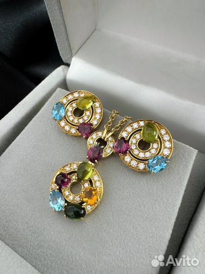 Золотые серьги Bvlgari 750 с бриллиантами 14.91 гр