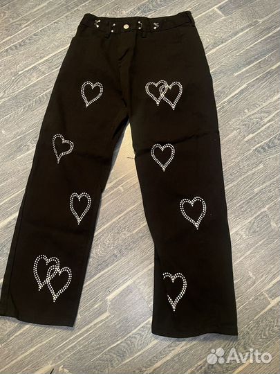 Джинсы черные широкие женские