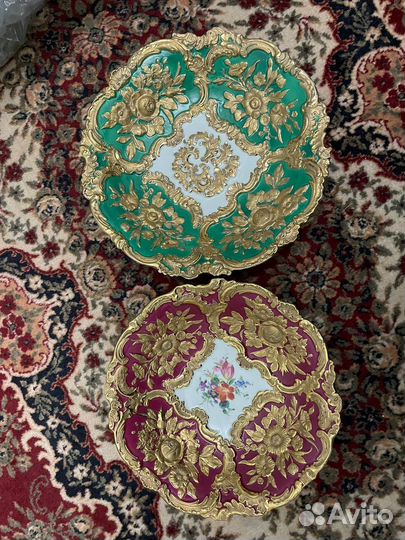 Блюдо антикварное фарфор