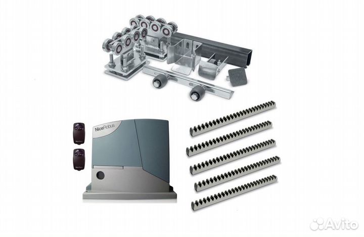 Комплектующие откатных ворот 6 м+ привод+рейка