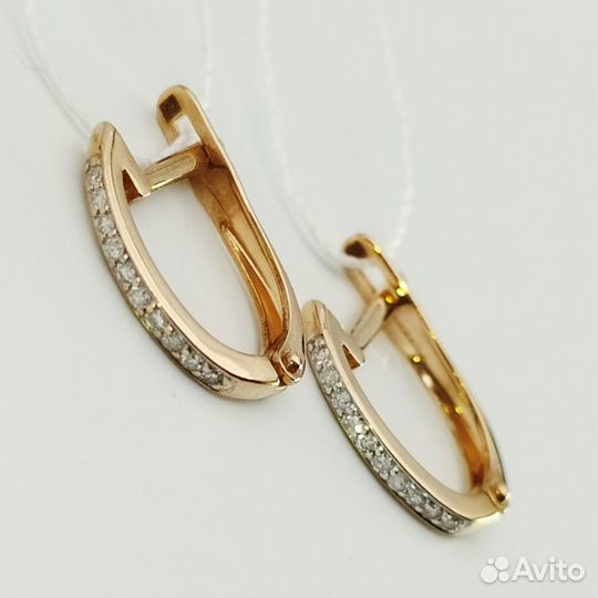 Золотые серьги с камнем