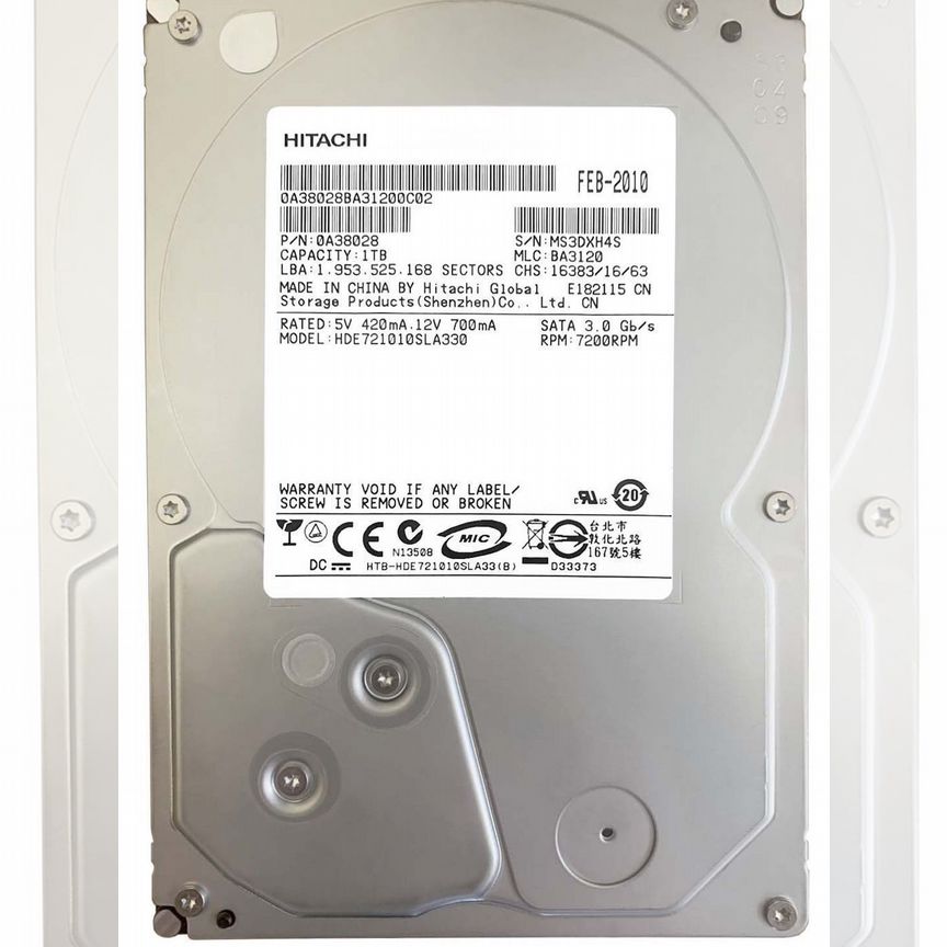 [HDE721010SLA330] Жесткий Диск Hitachi 1tb Sata3.5 Hde721010sla330