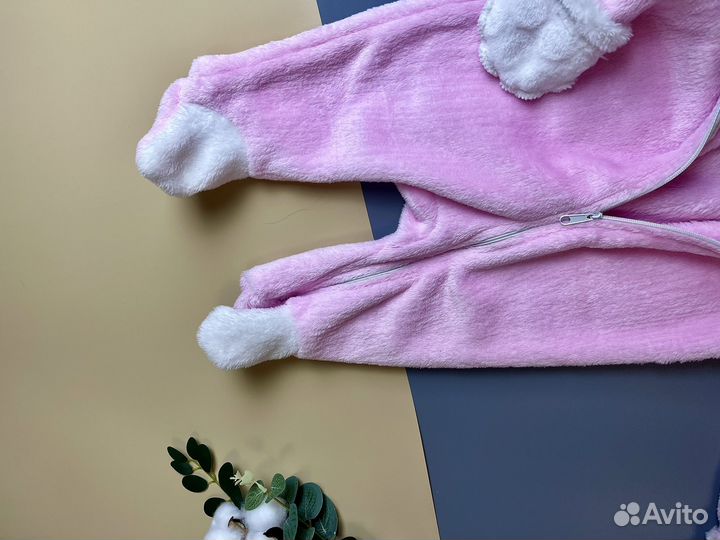 Комбинезон с ушками для девочки 62 размер