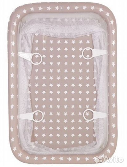 Манеж Polini kids Classic Звезды макиато белый