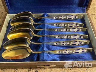 Новые серебро 875 позолота с 2х сторон ложки СССР