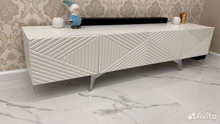 Тумба под тв bravo Ромб - белый/конструктор