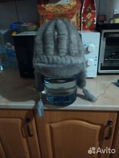 Шапка норковая вязаная женская