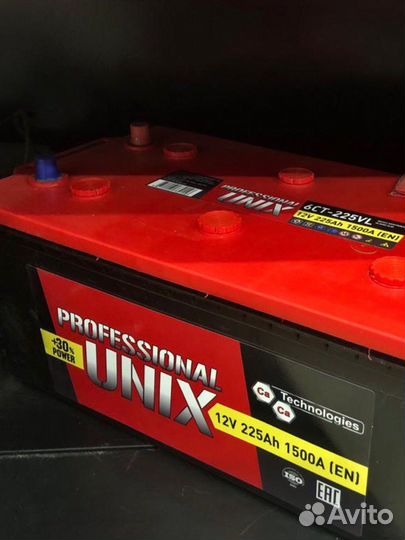 Аккумулятор Unix 225 Ah (еаз) евро (обр.пол)