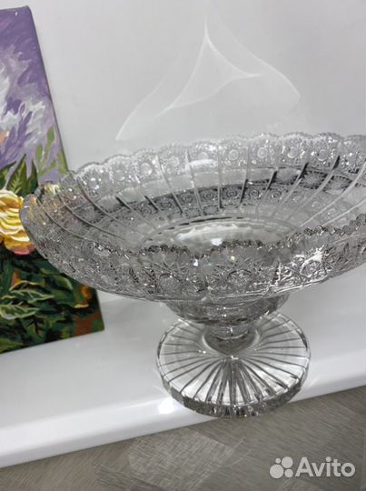 Ваза для фруктов хрусталь 34