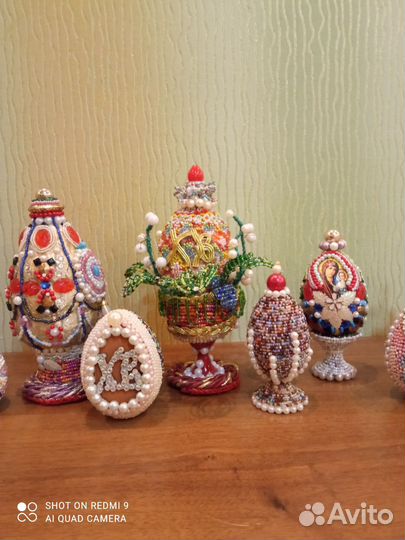 Пасхальные яйца фарфор и бисер