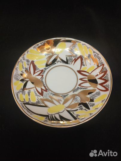 Чайная кофейная пара лфз Золотые ромашки