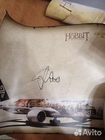 Автограф Эллайджи Вуда, флаер-флажок Хоббит