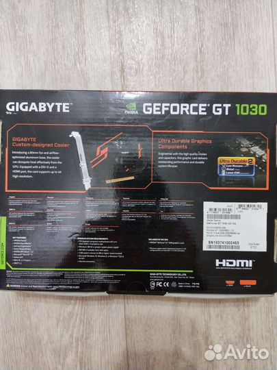 Коробка от видеокарты GT-1030 OC 2G Gigabyte