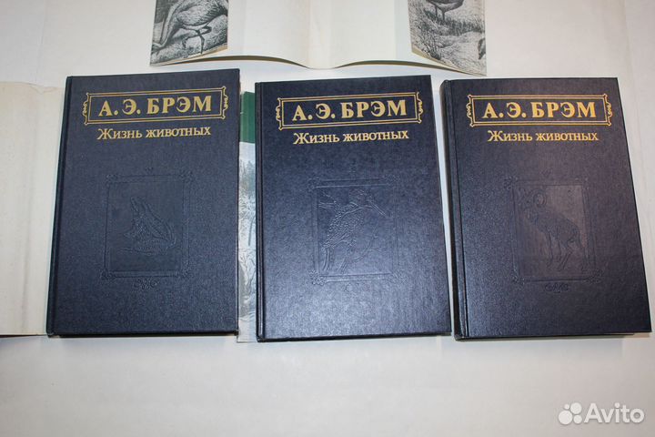 Книга. А.Э.брэм Жизнь животных в 3-х томах