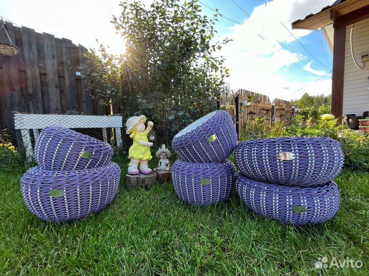 Кашпо из искусственного ротанга 12л