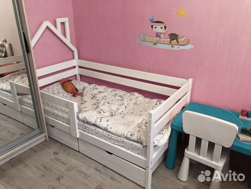 Софа высокий борт берёза детская Домик