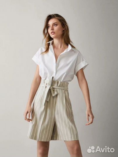 Льняные шорты Massimo dutti