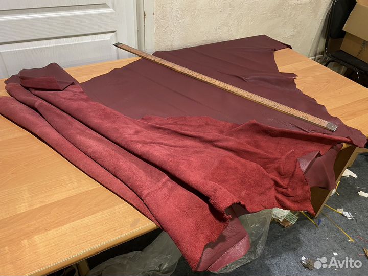 Натуральная кожа крс 1,4 мм цв. бордовый шкура 197