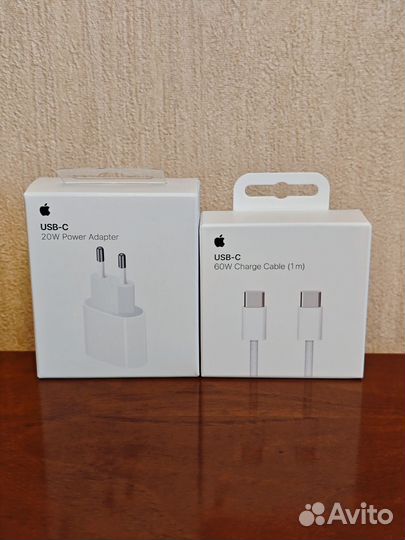 Адаптер для Айфона 15 20W + кабель USB-C плетёный