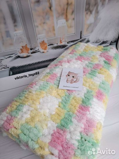 Плед вязаный детский