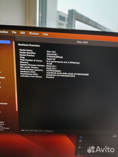 Mac mini (M1, 2020) 16gb 250ssd