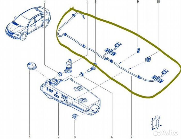 Форсунка омывателя лобового стекла Renault Arkana