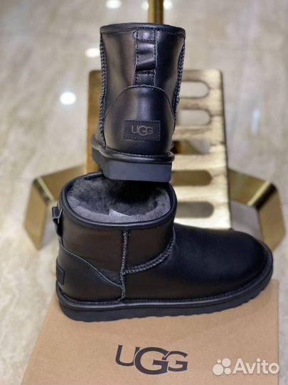 Мини Угги женские Ugg Classic Mini Leather Black