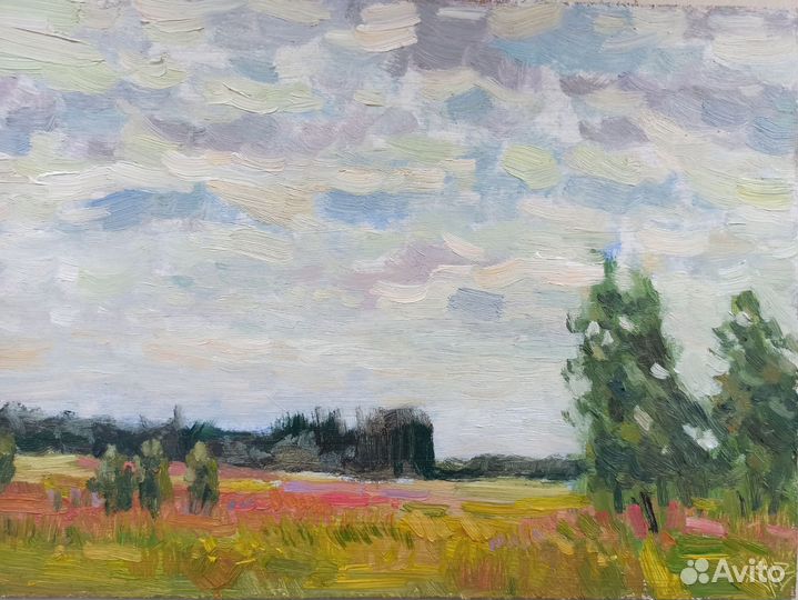 Пейзаж. Лето. Картина маслом. 21х30