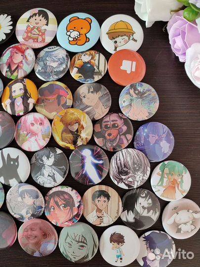 Значки на заказ. с аниме, геншин, FNaF