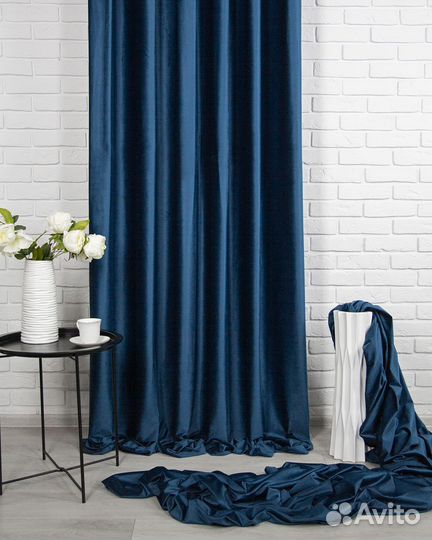 Шторы бархат Беллиссимо Синяя ночь новые пошив