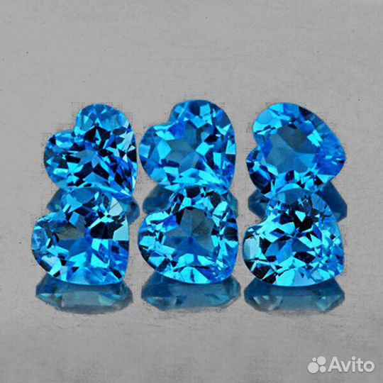 Топаз натуральный 3,41Ct 6шт 5мм Swiss Blue