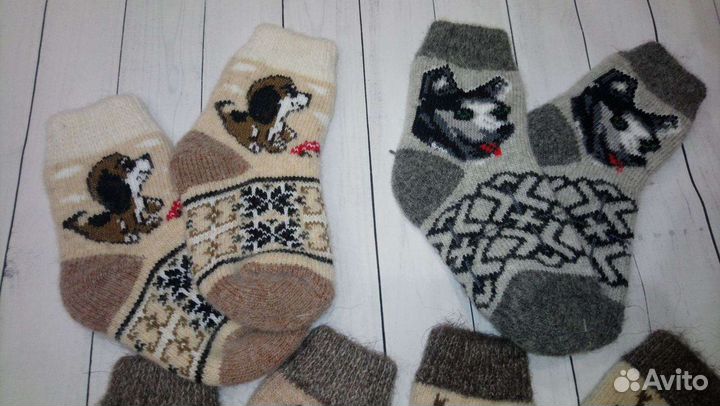 Носки шерстяные детские из овечьей шерсти новые