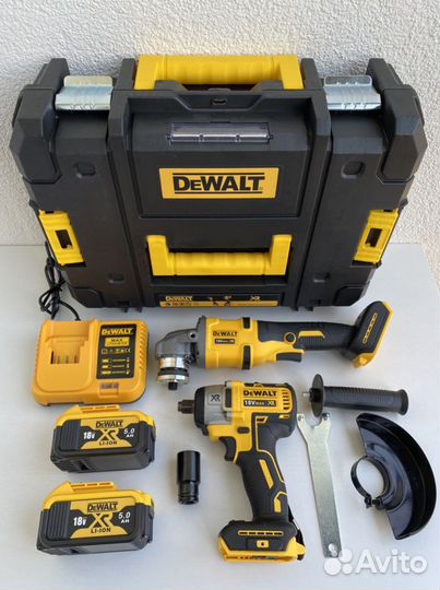 Аккумуляторный набор болгарка и гайковерт Dewalt