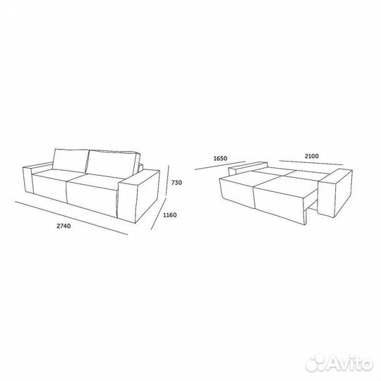 Диван в современном стиле