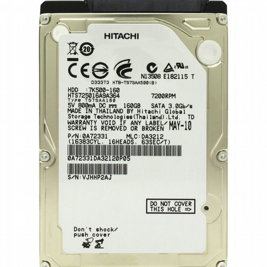 [HTS725016A9A364] Жесткий Диск Hitachi 160gb Sata Hts725016a9a364