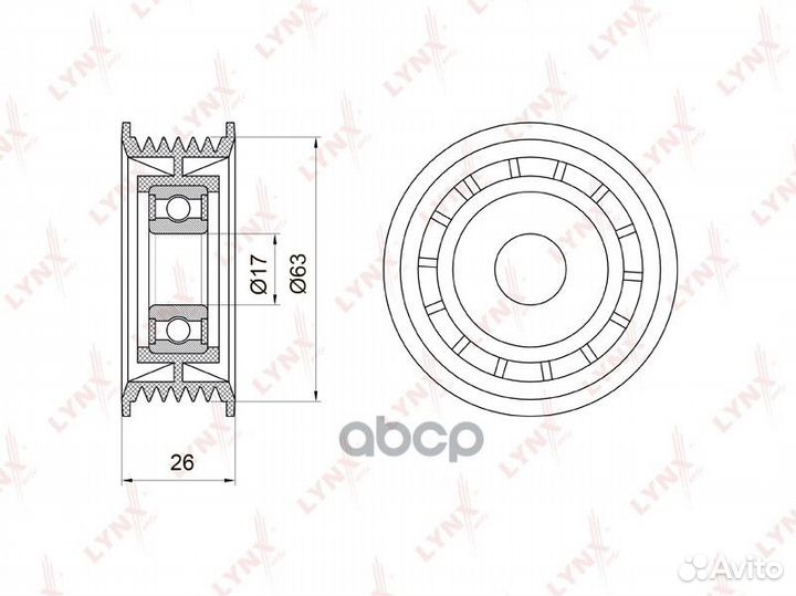 Ролик обводной приводного ремня PB7001 lynxauto